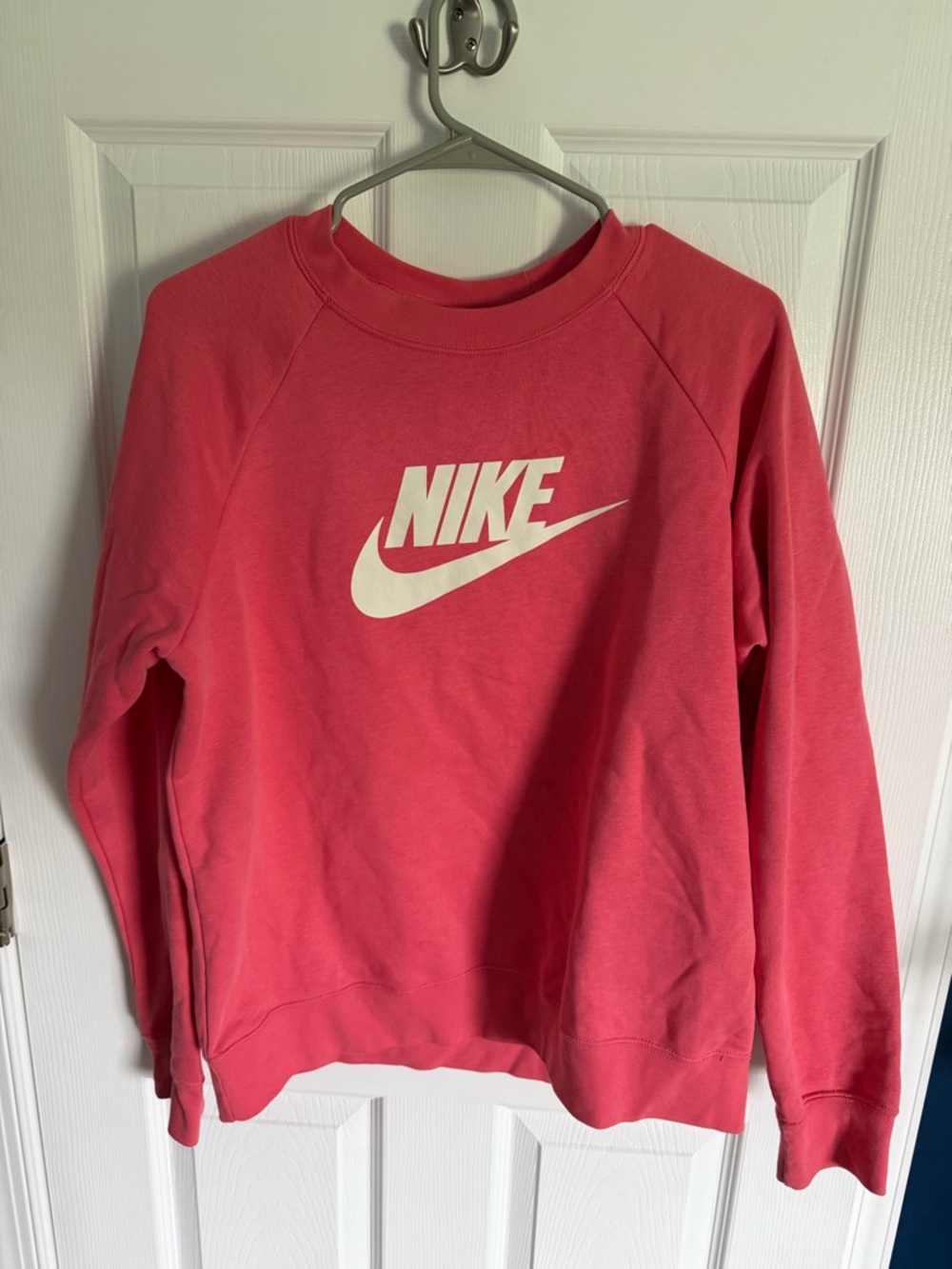 Nike Coral Crewneck Sweatshirt with White Swoosh- Women’s size large